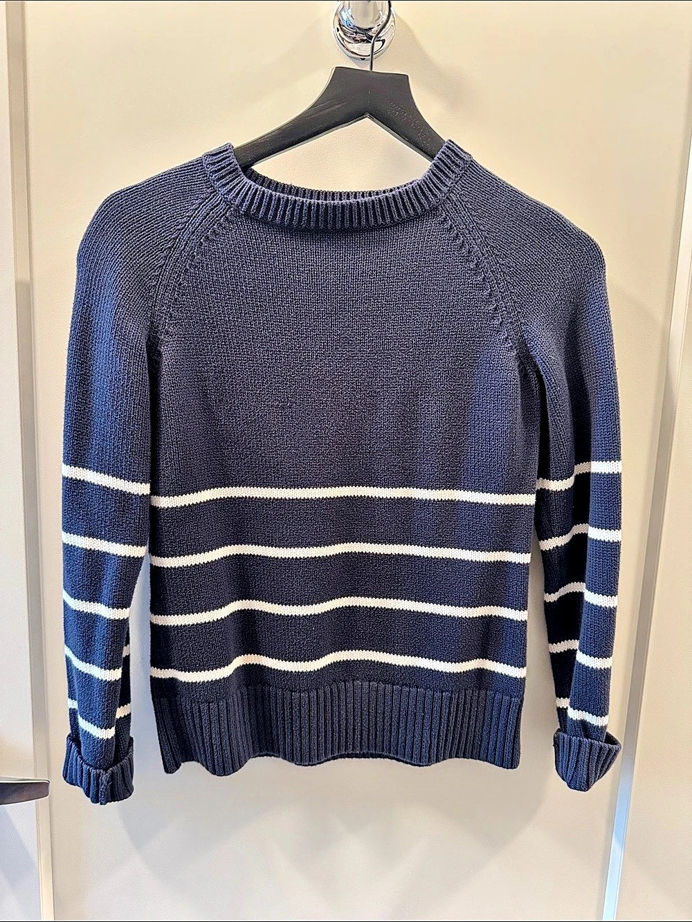 Brooks Brothers Striped Crewneck Sweater in Blue & White Size Small